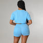 🌈Buy 2 get 10% off & Free Shipping🌸Women's 2 Piece Outfits, Round Neck Top & Drawstring Shorts