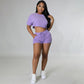 🌈Buy 2 get 10% off & Free Shipping🌸Women's 2 Piece Outfits, Round Neck Top & Drawstring Shorts