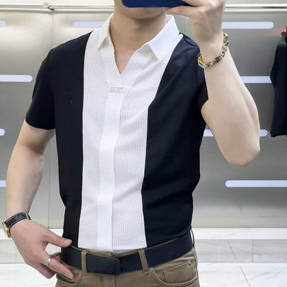 Men's Summer Business Casual Patchwork Shirt