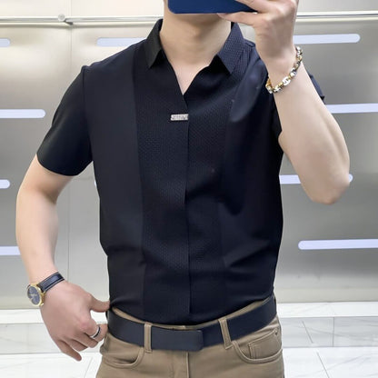 Men's Summer Business Casual Patchwork Shirt