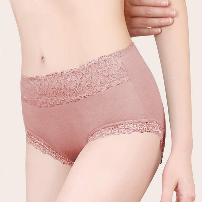 Women's Lace High Waisted Cotton Panties