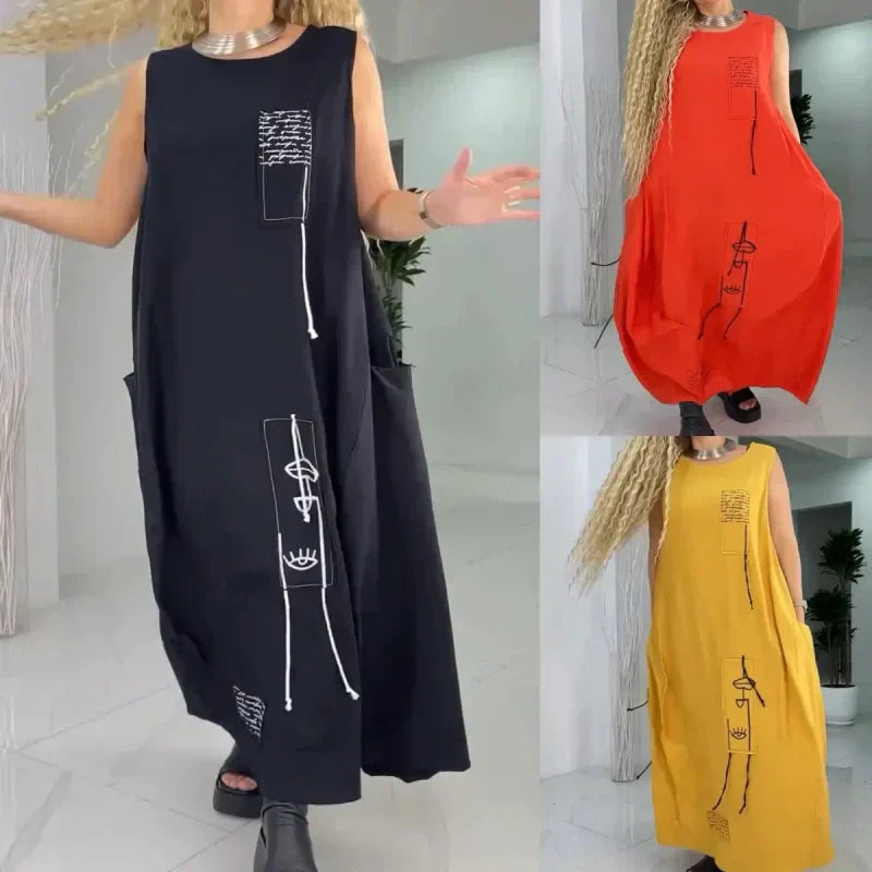 💥Limit Time 40% OFF💃Casual Sleeveless Maxi Dress for Plus Size Women