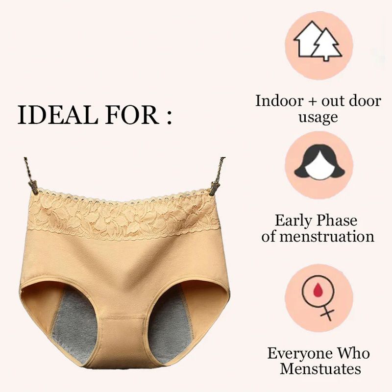 Women's Super Soft Cotton Mid-waist Leak-proof Period Panties