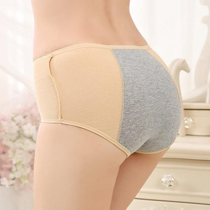 Women's Super Soft Cotton Mid-waist Leak-proof Period Panties