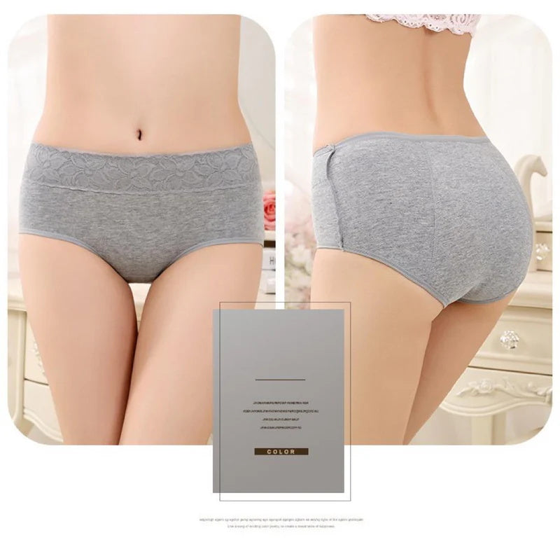 Women's Super Soft Cotton Mid-waist Leak-proof Period Panties