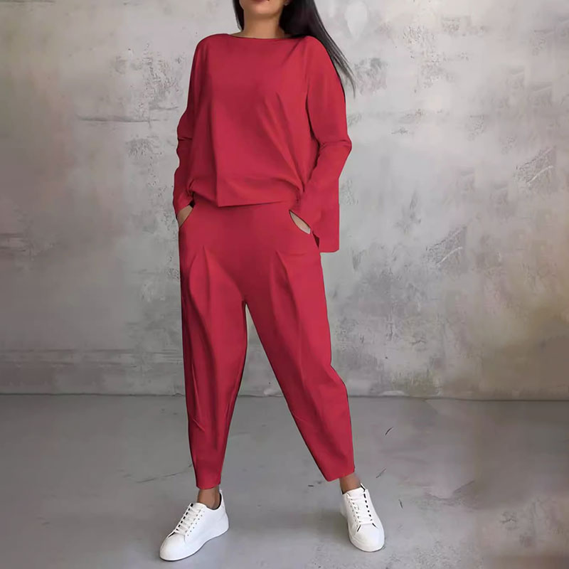 🌸Up to 40% OFF🔥Fashion, Casual ✨Long sleeve round neck and pants 2-piece set