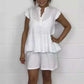 🌸Up to 40% OFF🔥Women's Cheesecloth Ruffle Shorts & Top Set