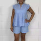 🌸Up to 40% OFF🔥Women's Cheesecloth Ruffle Shorts & Top Set