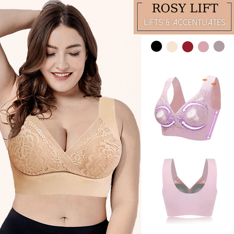 🌸Up to 40% OFF🔥 Comfort Extra Elastic Crossed Wireless Support Lace Bra for Plus Size