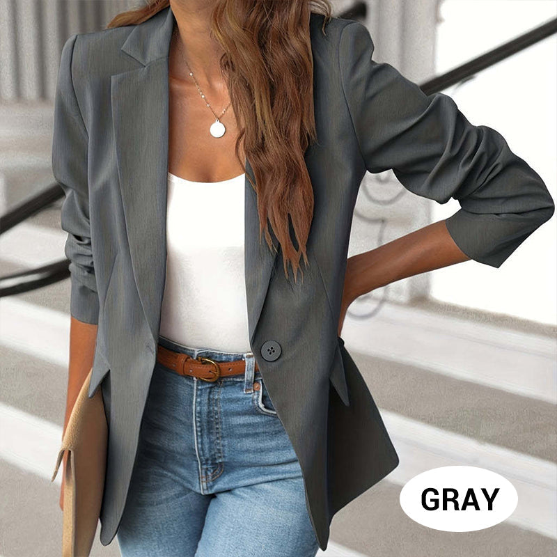🔥HOT SALE 50% OFF🎁Elegant Soft Solid Color Lapel Buttons Jacket