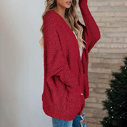 Open Front Long Sleeve Knitted Cardigans Sweater