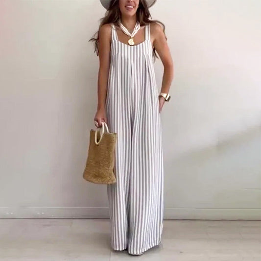 🌟HOT SALE🌟Women's Loose Casual Striped Jumpsuit