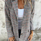 🍂Fall Lapel Collar Slim Button Plaid Small Suit For Women ✈️BUY 2  FREE SHIPPING✈️