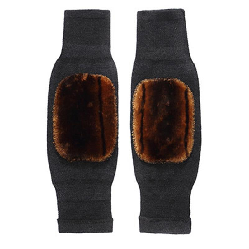 🔥 BUY 2 GET 1! ❄️ UNIVERSAL KNEE PADS - Thickened Faux Fur & Cold Protection, Flexible Fit for Outdoor Work and Winter Sports, Comfortable Wear 🌨️👷