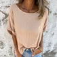 Solid Color Round Neck Short Sleeve Top