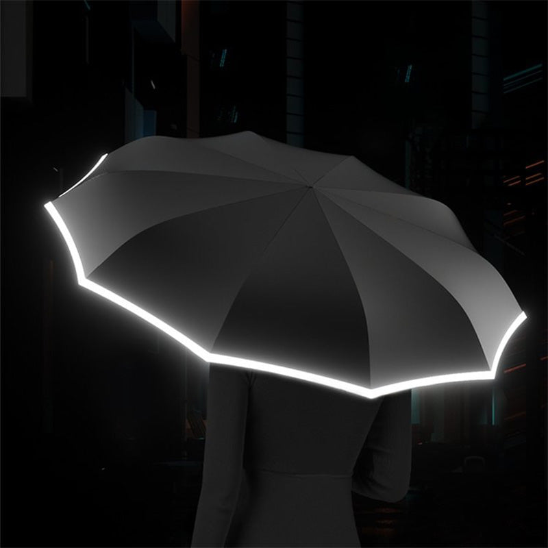 🌧️ BUY 2 GET 1 FREE – Reflective Safety Umbrella, Compact with a Ring Buckle for Easy Carry, Perfect for Commutes