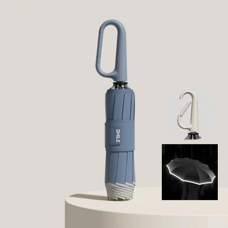 🌧️ BUY 2 GET 1 FREE – Reflective Safety Umbrella, Compact with a Ring Buckle for Easy Carry, Perfect for Commutes