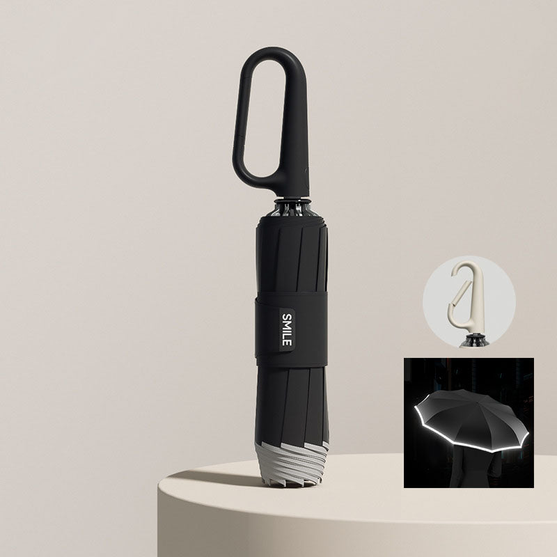 🌧️ BUY 2 GET 1 FREE – Reflective Safety Umbrella, Compact with a Ring Buckle for Easy Carry, Perfect for Commutes