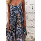 Leopard Print Spaghetti Maxi Dress
