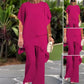 ⏰ONLY $39.99 FOR FULL TWO-PIECE SET! Charming Irregular Top & Elegant Wide Leg Pants Set, Soft Comfort Outfit Ideal for Summer Daily Wear