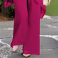 ⏰ONLY $39.99 FOR FULL TWO-PIECE SET! Charming Irregular Top & Elegant Wide Leg Pants Set, Soft Comfort Outfit Ideal for Summer Daily Wear