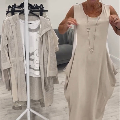 Simple Sleeveless Dress with Pockets
