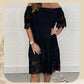 Lace Hollow Patchwork Strapless Dress For Women