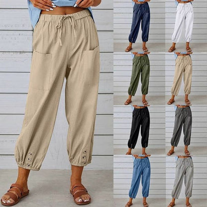🔥Big Sale 50% OFF🔥Women's Capri Pants Wide Leg Drawstring👖