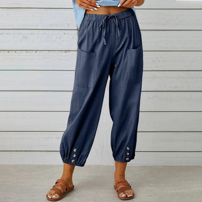 🔥Big Sale 50% OFF🔥Women's Capri Pants Wide Leg Drawstring👖