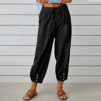 🔥Big Sale 50% OFF🔥Women's Capri Pants Wide Leg Drawstring👖