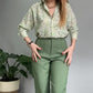 Women's Printed Button Shirt & Pants 2-Piece Set