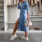 🔥LAST DAY SALE 50% OFF🔥Women's Button Down Long Sleeve Denim Dress
