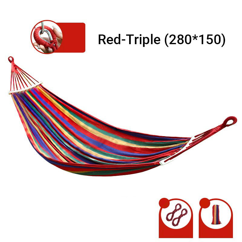 ⏳🔥LIMITED-TIME 50% OFF! 🏖️ Reinforced Multi-Person Striped Hammock – Relax Anywhere in Comfort ✨