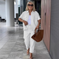 ✨Trending Now ✨Cotton-Linen Short Sleeve Shirt & Loose Pants Set