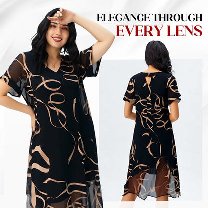 💥Last Day Special Sale 50% OFF💝✨Flowy V-Neck Printed Long Dress