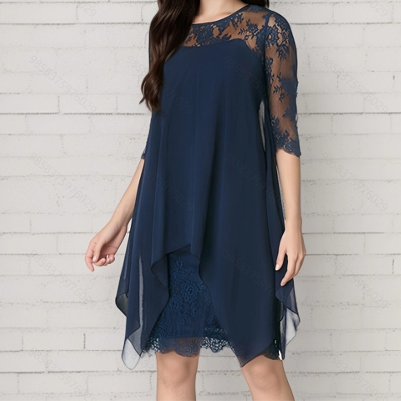 ⏰2026 SUMMER HOT SALE – 50% OFF! 🔥Women's Elegant High-Low Hem Lace Overlay Dress