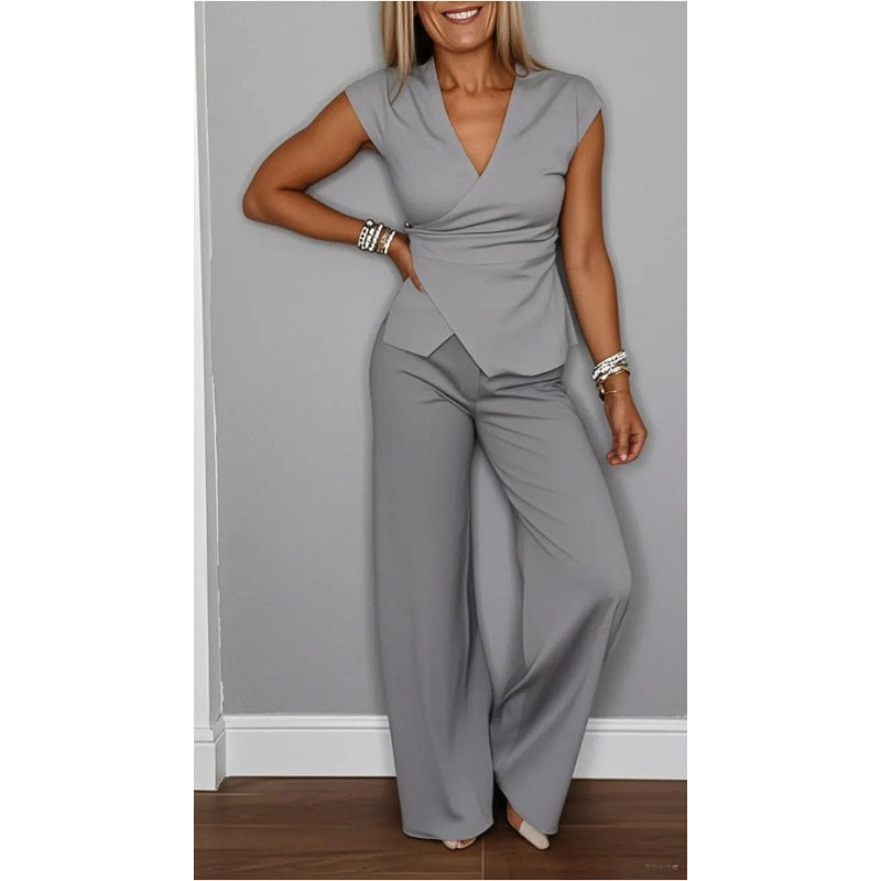 🛍️Limited Time 50% OFF💋Women's Elegant V-Neck Top & Pants Set