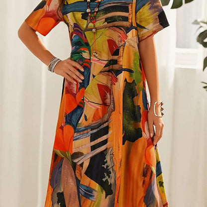 🎉Last Day Promotion 50% OFF💃Elegant Mulberry Silk Tropical Breeze Dress