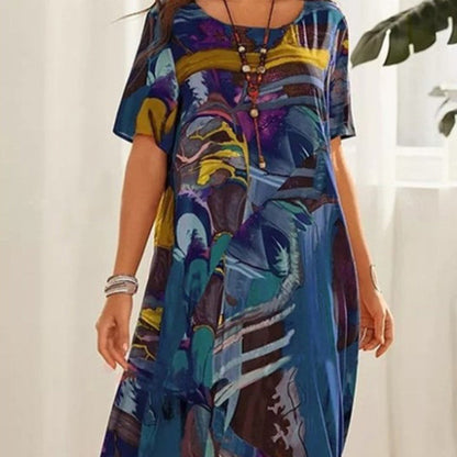 🎉Last Day Promotion 50% OFF💃Elegant Mulberry Silk Tropical Breeze Dress