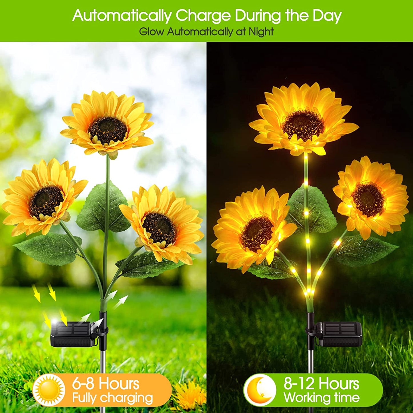 💐50% OFF ! Sunflower Solar Lights – Glowing Garden Decor 🌻🌙【Limited Offer】