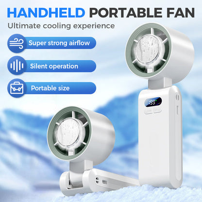 ❄️💨 Handheld Cooling Fan with Ice Mist – 3-speed settings, mist cooling ⚡✅