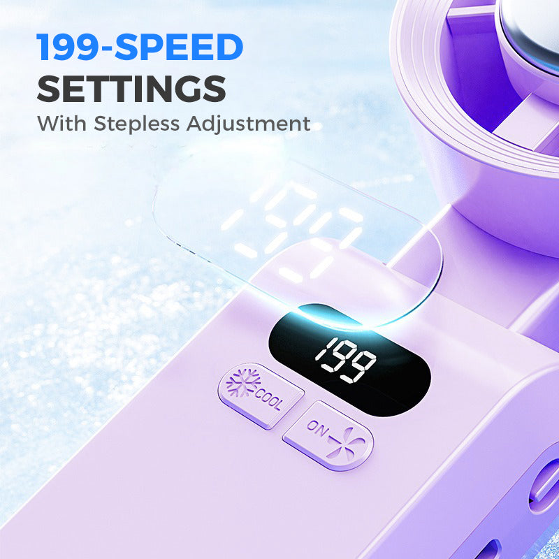 ❄️💨 Handheld Cooling Fan with Ice Mist – 3-speed settings, mist cooling ⚡✅