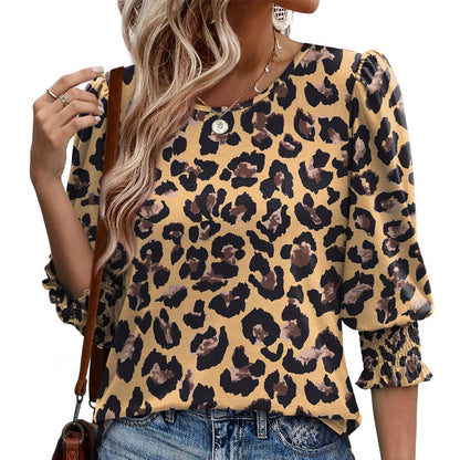 🌞Summer Sale 50% OFF🔥Blouses for Women Dressy Casual 3/4 Length Sleeve Women’s Tops with Smocked Cuffs