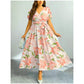 Summer Vacation Style Floral Lace-Up Long Dress
