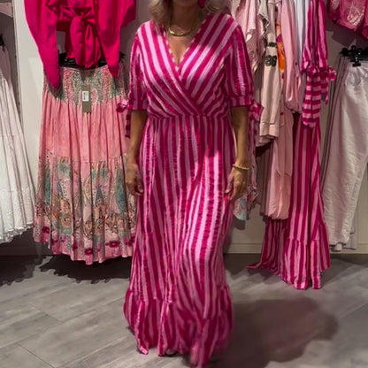 ⏳Time-limited Special⏰Women’s Casual Striped V-Neck Dress