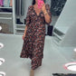 💃Time-limited Special 50%OFF⏰V-neck Printed Maxi Dress with 3/4 Sleeves🍁Let this Autumn be Filled with Your Elegance💗