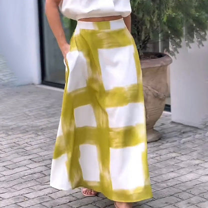 Fashionable Checkered Print A-Line Skirt