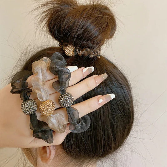 💜Elegant Rhinestone Mesh Hair 💜Ties Buy one get one free
