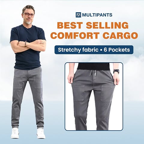 Stretch Fabric, Multi-Pocket & Water-Repellent & Breathable