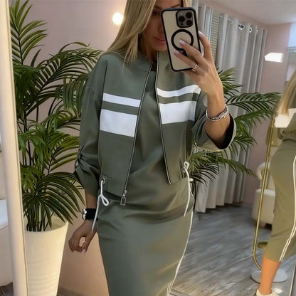 🔥Hot Sale: 50% Off-Women's Stand Collar Jacket & Dress Set